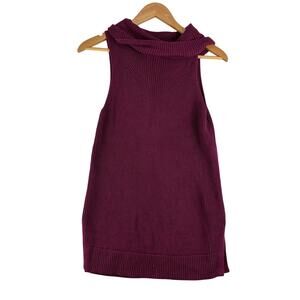 Banana Republic Sleeveless Tank Sweater Women's XS Wine Red Classic Old Money